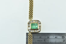 Load image into Gallery viewer, 14K 3.79 Ctw Emerald Diamond Halo Panther Chain Necklace 16.25" Yellow Gold