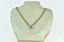 Load image into Gallery viewer, 14K 3.79 Ctw Emerald Diamond Halo Panther Chain Necklace 16.25" Yellow Gold