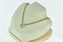 Load image into Gallery viewer, 14K 3.79 Ctw Emerald Diamond Halo Panther Chain Necklace 16.25" Yellow Gold