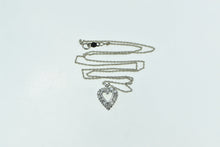 Load image into Gallery viewer, 14K 1950's 0.36 Ctw Diamond Heart Classic Chain Necklace 17.5" White Gold