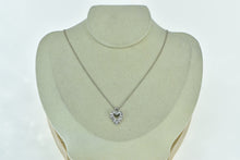 Load image into Gallery viewer, 14K 1950's 0.36 Ctw Diamond Heart Classic Chain Necklace 17.5" White Gold