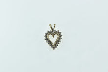 Load image into Gallery viewer, 10K Diamond Heart Classic Love Symbol Vintage Pendant Yellow Gold