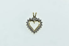 Load image into Gallery viewer, 10K Diamond Heart Love Symbol Romantic Pendant Yellow Gold