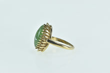 Load image into Gallery viewer, 10K Marquise Jadeite Cabochon Ornate Fashion Ring Yellow Gold