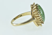 Load image into Gallery viewer, 10K Marquise Jadeite Cabochon Ornate Fashion Ring Yellow Gold