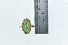 Load image into Gallery viewer, 10K Marquise Jadeite Cabochon Ornate Fashion Ring Yellow Gold