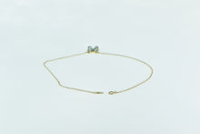 Load image into Gallery viewer, 10K Blue Topaz Flower Cluster Cable Chain Bracelet 10" Yellow Gold