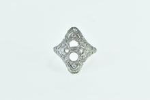 Load image into Gallery viewer, 14K Art Deco Diamond Filigree Engagement Setting Ring Yellow Gold