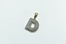 Load image into Gallery viewer, 10K Diamond Encrusted D Letter Monogram Initial Pendant Yellow Gold