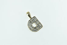 Load image into Gallery viewer, 10K Diamond Encrusted D Letter Monogram Initial Pendant Yellow Gold