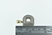 Load image into Gallery viewer, 10K Diamond Encrusted D Letter Monogram Initial Pendant Yellow Gold