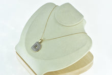 Load image into Gallery viewer, 10K Diamond Encrusted D Letter Monogram Initial Pendant Yellow Gold