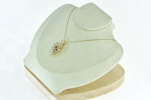 Load image into Gallery viewer, 14K Vintage Pear Garnet Diamond Caged Heart Love Pendant Yellow Gold