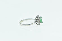 Load image into Gallery viewer, 14K 1.10 Ctw Emerald Diamond Halo Engagement Ring White Gold