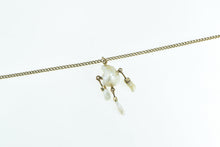 Load image into Gallery viewer, 10K Victorian Baroque Pearl Drop Statement Necklace 16.5" Yellow Gold