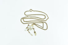 Load image into Gallery viewer, 10K Victorian Baroque Pearl Drop Statement Necklace 16.5" Yellow Gold