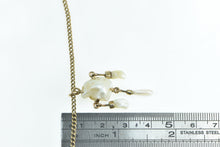 Load image into Gallery viewer, 10K Victorian Baroque Pearl Drop Statement Necklace 16.5" Yellow Gold