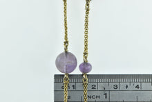 Load image into Gallery viewer, 14K Amethyst Wheat Palma Link Layering Opera Chain Necklace 97" Yellow Gold