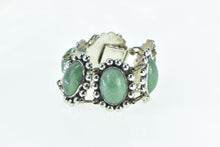 Load image into Gallery viewer, Sterling Silver Lapidario Barrera Green Agate Oval Mexico Bracelet 6.75"