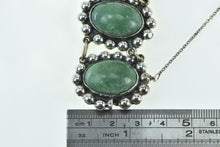 Load image into Gallery viewer, Sterling Silver Lapidario Barrera Green Agate Oval Mexico Bracelet 6.75"