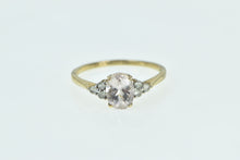 Load image into Gallery viewer, 10K Oval Faceted Quartz Cluster Accent Statement Ring Yellow Gold