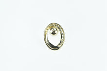 Load image into Gallery viewer, 14K Diamond Oval 7.8mm Pearl Loop Statement Pendant Yellow Gold