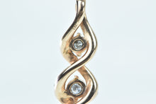 Load image into Gallery viewer, 10K Vintage Diamond Encrusted Twist Fashion Drop Pendant Rose Gold