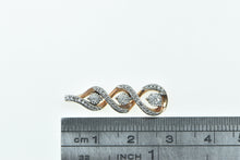 Load image into Gallery viewer, 10K Vintage Diamond Encrusted Twist Fashion Drop Pendant Rose Gold