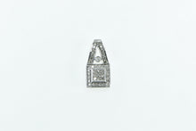 Load image into Gallery viewer, 10K Vintage Squared Classic Fashion Statement Pendant White Gold