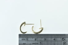 Load image into Gallery viewer, 10K Pink Topaz Diamond Curved Bar Semi Hoop Earrings Yellow Gold