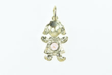 Load image into Gallery viewer, 10K Birthstone Baby Girl August Pink CZ Charm/Pendant Yellow Gold