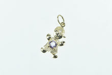 Load image into Gallery viewer, 10K Birthstone Baby Boy February Sim. Amethyst Charm/Pendant Yellow Gold