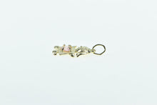 Load image into Gallery viewer, 10K Birthstone Baby Girl August Pink CZ Charm/Pendant Yellow Gold
