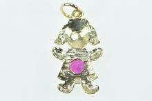 Load image into Gallery viewer, 10K Birthstone Baby Girl July Sim. Ruby Daughter Charm/Pendant Yellow Gold