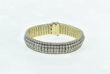 Load image into Gallery viewer, 10K 9.00 Ctw Diamond Encrusted Wide Statement Bracelet 7" Yellow Gold