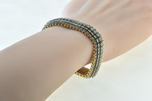 Load image into Gallery viewer, 10K 9.00 Ctw Diamond Encrusted Wide Statement Bracelet 7" Yellow Gold