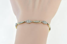 Load image into Gallery viewer, 10K 0.94 Ctw Diamond Cluster Vintage Fashion Bracelet 7.25" Yellow Gold