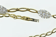 Load image into Gallery viewer, 10K 0.92 Ctw Diamond Oval Cluster Vintage Chain Necklace 16.25" Yellow Gold