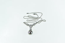 Load image into Gallery viewer, 14K 0.93 Ctw Diamond Pearl Chevron Statement Necklace 18" White Gold