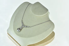 Load image into Gallery viewer, 14K 0.93 Ctw Diamond Pearl Chevron Statement Necklace 18" White Gold