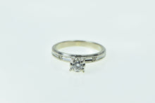 Load image into Gallery viewer, 14K 1940's 0.15 Ct Diamond Solitaire Promise Ring White Gold