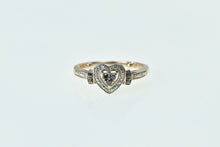 Load image into Gallery viewer, 10K Sapphire Diamond Heart Love Symbol Promise Ring Rose Gold