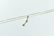 Load image into Gallery viewer, 14K 0.50 Ctw Diamond Tiered Bar 0.5mm Box Chain Necklace 18" Yellow Gold