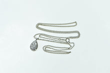 Load image into Gallery viewer, 14K 0.56 Ctw Tear Drop Diamond Cluster Pendant Necklace 21.75" White Gold