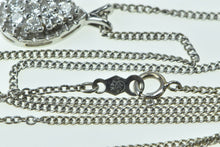 Load image into Gallery viewer, 14K 0.56 Ctw Tear Drop Diamond Cluster Pendant Necklace 21.75" White Gold