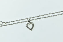 Load image into Gallery viewer, 14K Diamond Heart Love Symbol Classic Chain Necklace 17.75" White Gold
