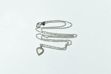 Load image into Gallery viewer, 14K Diamond Heart Love Symbol Classic Chain Necklace 17.75" White Gold