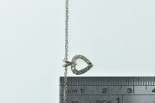 Load image into Gallery viewer, 14K Diamond Heart Love Symbol Classic Chain Necklace 17.75" White Gold