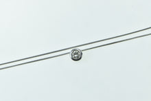 Load image into Gallery viewer, 14K 0.45 Ct Diamond Round Solitaire Snake Chain Necklace 16.75" White Gold