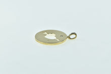 Load image into Gallery viewer, 10K Diamond Heart Arrow Cut Out Circle Vintage Pendant Yellow Gold